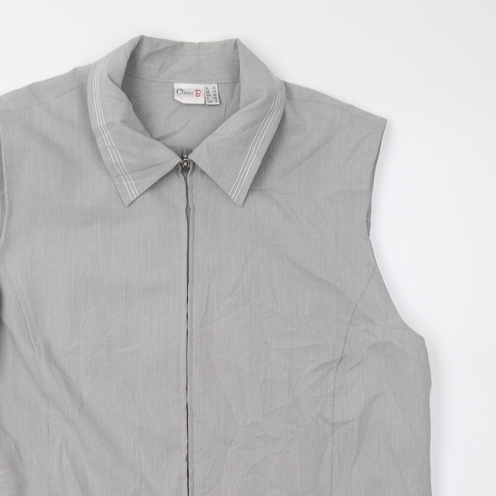 Oscan Womens Grey   Jacket Waistcoat Size 20