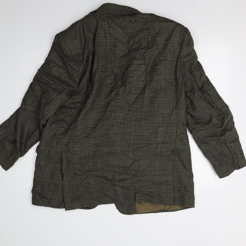 Marks and Spencer Mens Green Check  Jacket Coat Size 46