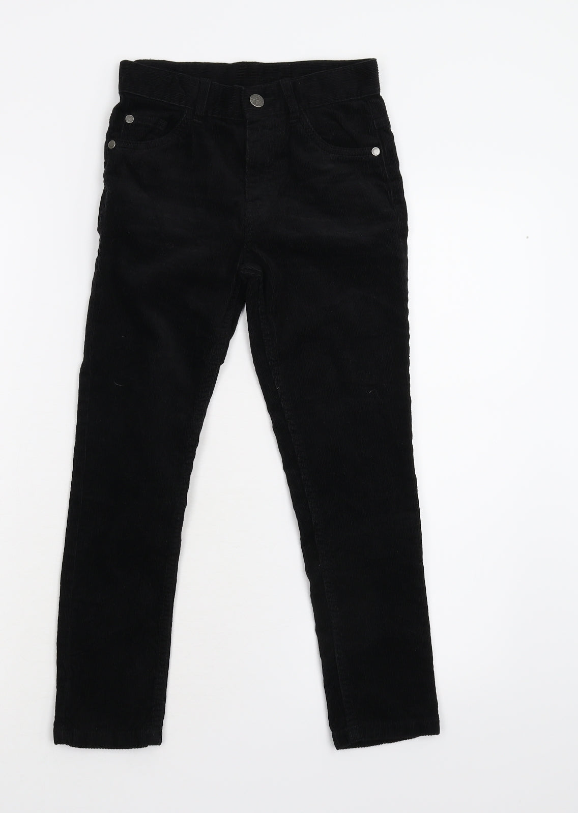 M&S Girls Black  Corduroy Dress Pants Trousers Size 7-8 Years
