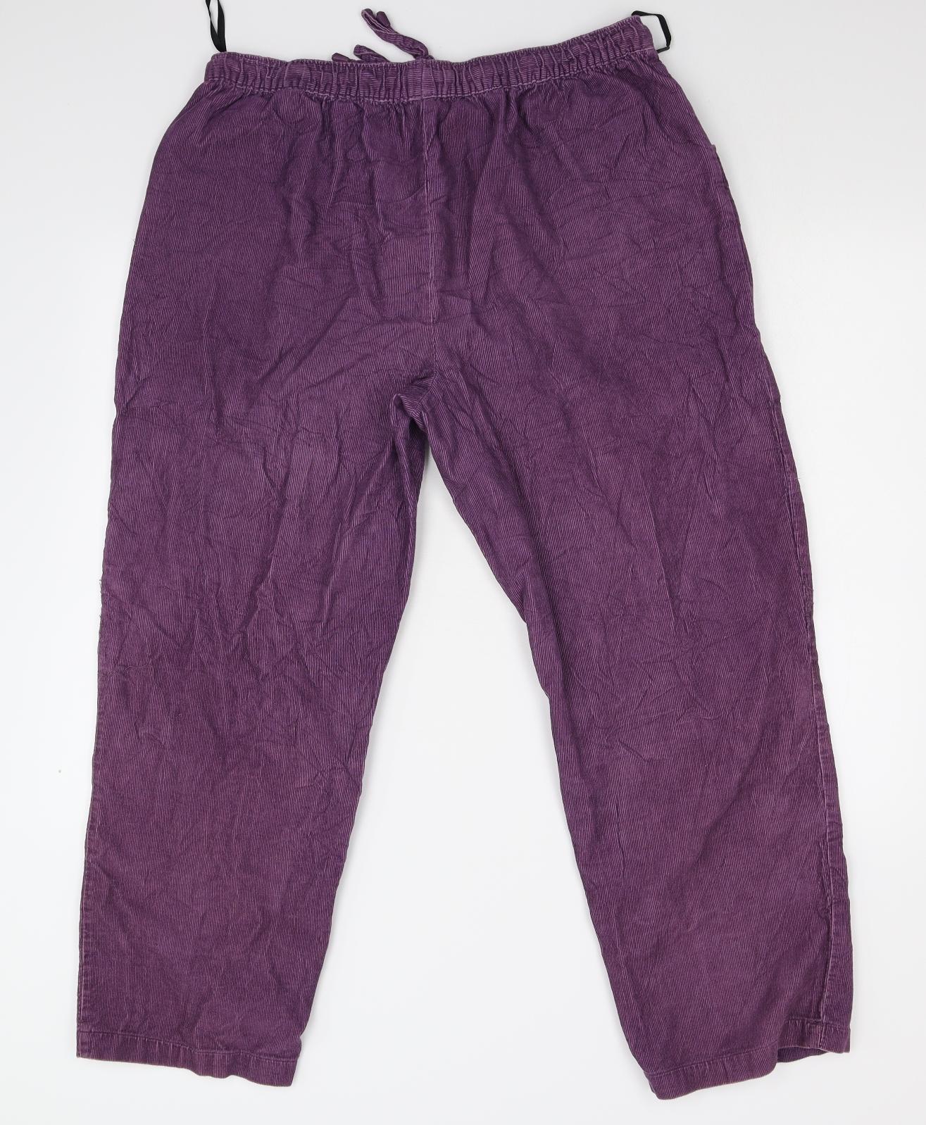 EWM Womens Purple  Corduroy Trousers  Size 18 L27 in