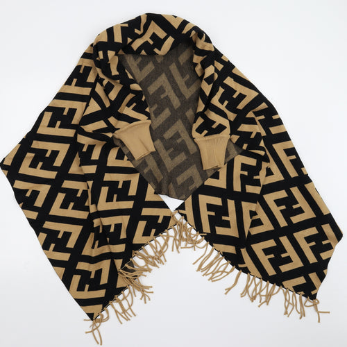 Preworn Womens  Geometric Knit Cape Jumper One Size