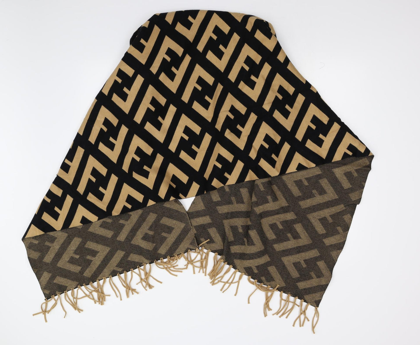 Preworn Womens  Geometric Knit Cape Jumper One Size