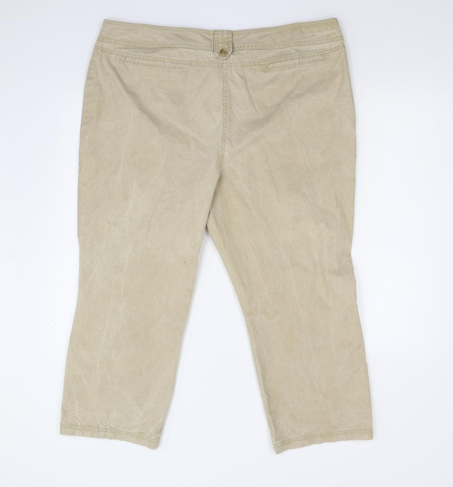Preworn Womens Beige  Corduroy Trousers  Size 20 L23 in - Cropped
