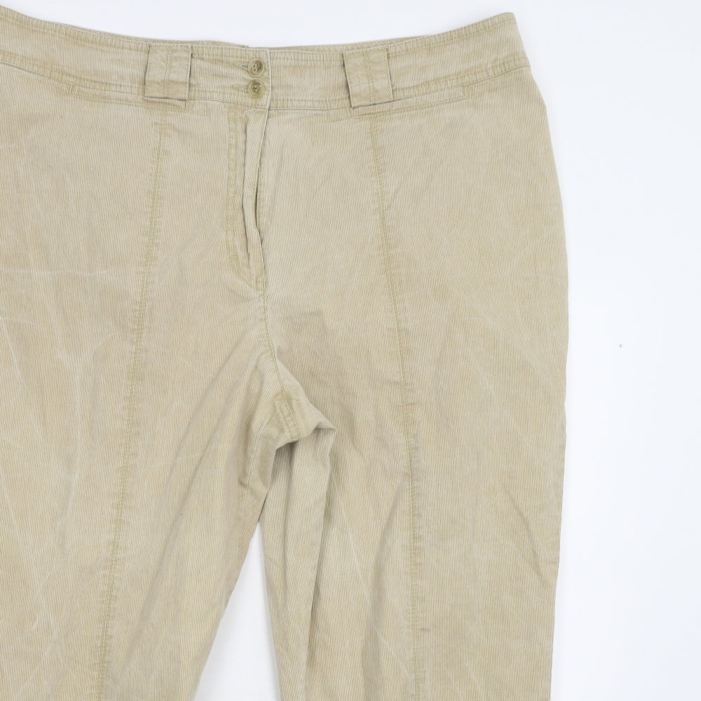Preworn Womens Beige  Corduroy Trousers  Size 20 L23 in - Cropped