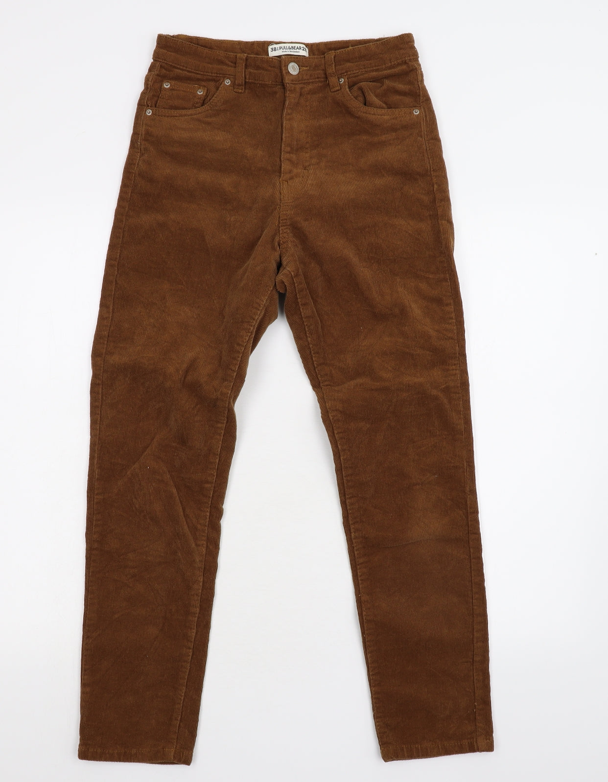 Pull & Bear Womens Brown  Corduroy Trousers  Size 10 L27 in