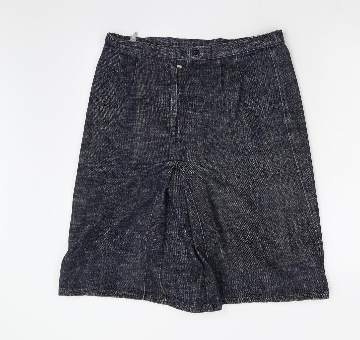 United Colors of Benetton Womens Black  Denim A-Line Skirt Size 14