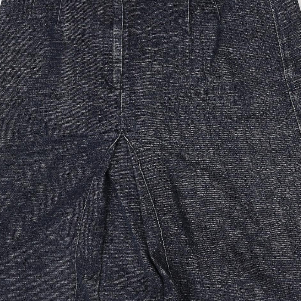 United Colors of Benetton Womens Black  Denim A-Line Skirt Size 14