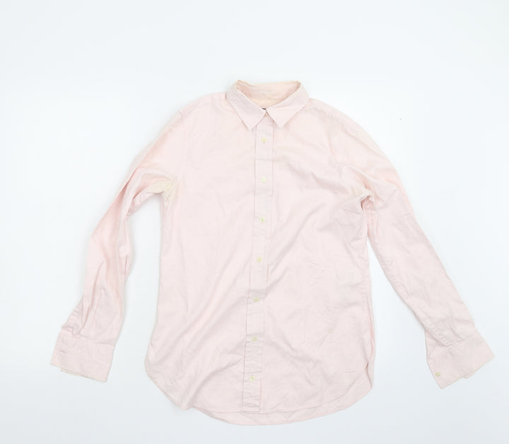 PINK Womens Pink Basic Button-Up Size 8
