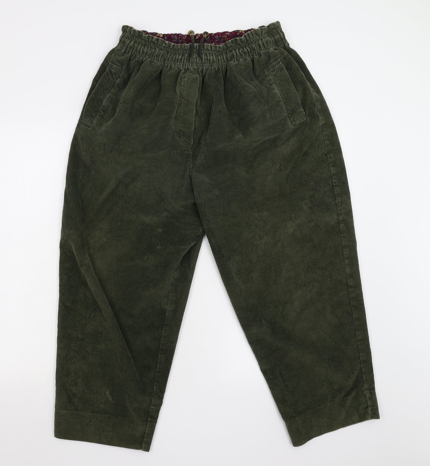 M&S Womens Green  Corduroy Trousers  Size 20 L24 in