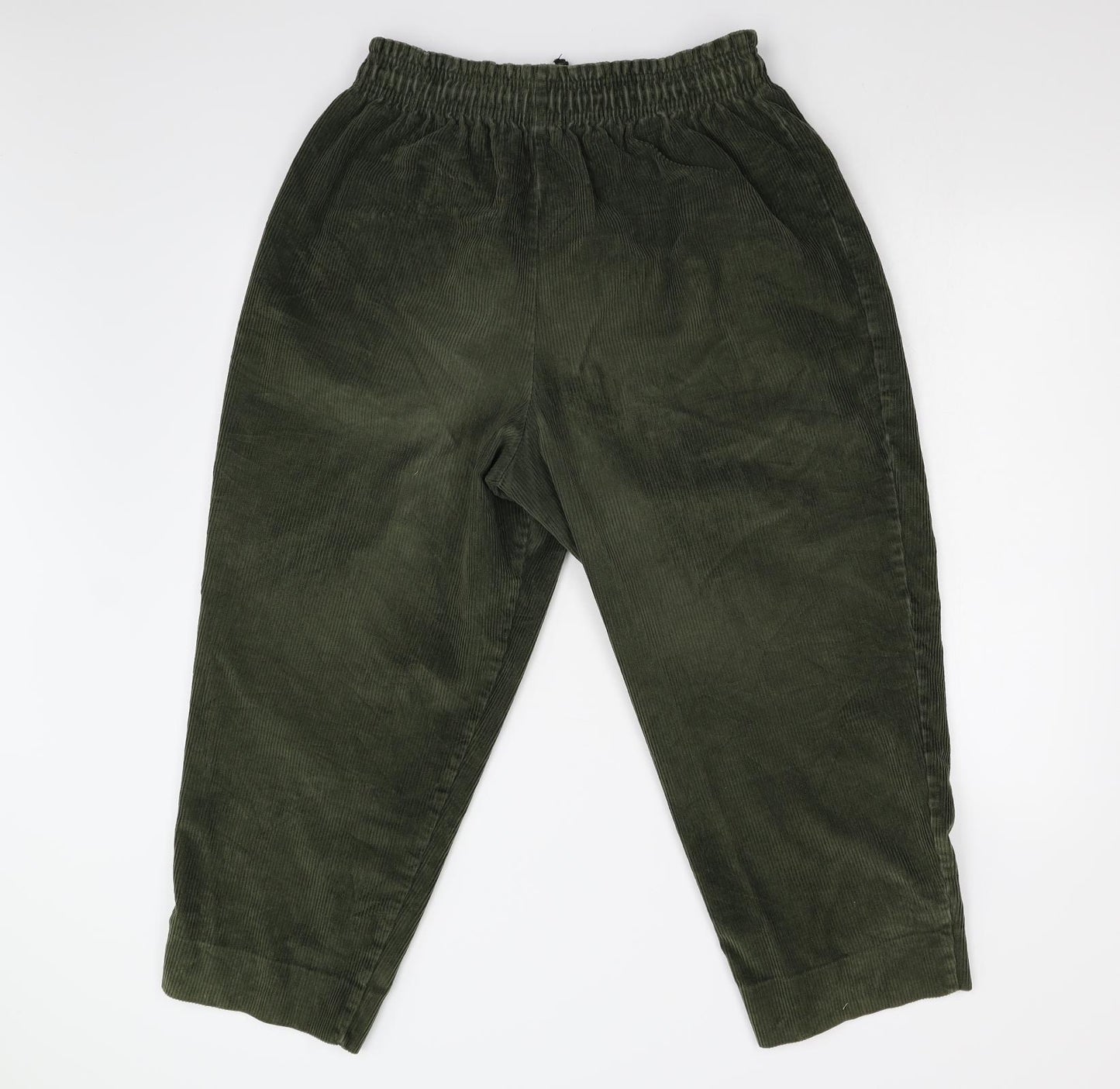 M&S Womens Green  Corduroy Trousers  Size 20 L24 in