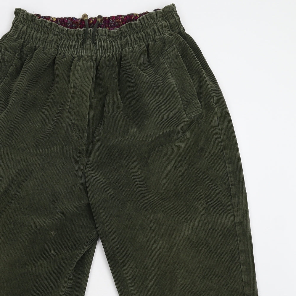 M&S Womens Green  Corduroy Trousers  Size 20 L24 in