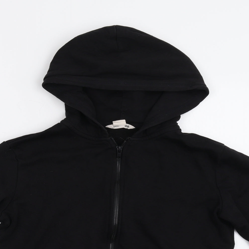 H&M Boys Black  Fleece Full Zip Hoodie Size 10-11 Years