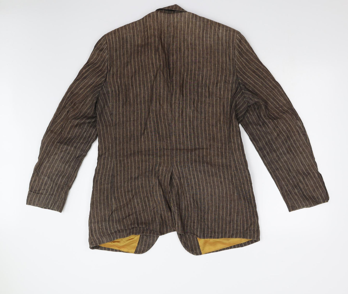 Preworn Mens Brown Striped  Jacket Blazer Size 40