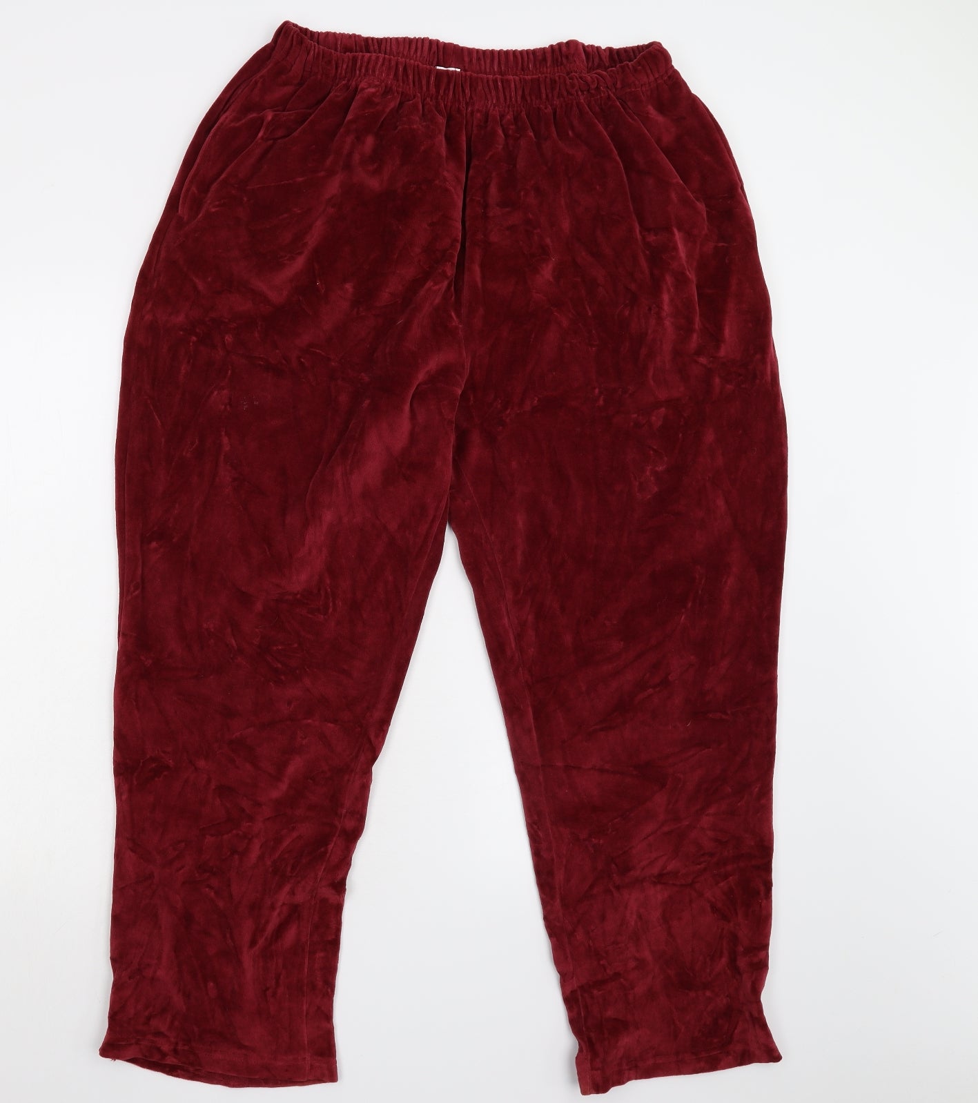 Preworn Womens Red  Velour Jogger Trousers Size XL L28 in