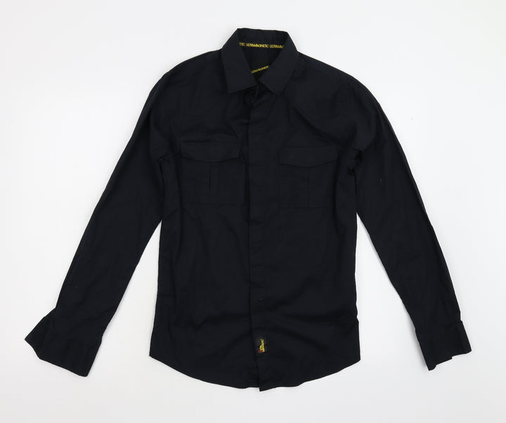 Ultra Magnetic Mens Black Button-Up Size S