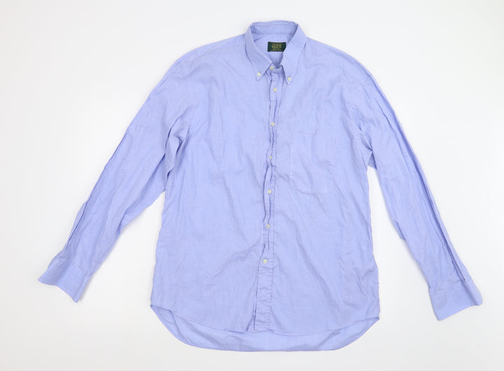 George Barrow Mens Blue Button-Up Size 42