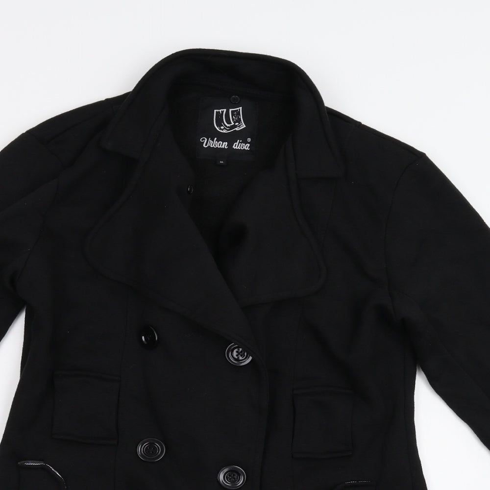 Urban Diva Womens Black   Overcoat Coat Size XL