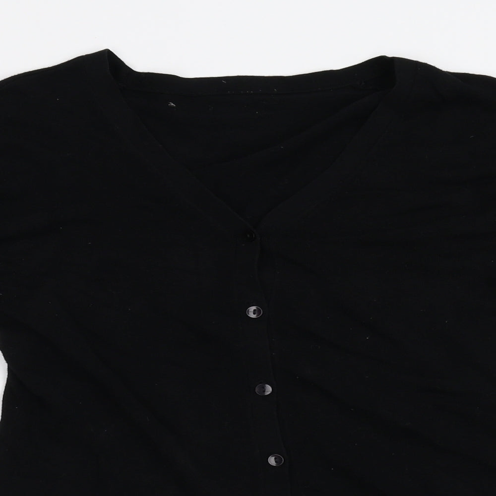 Preworn Womens Black  Knit Cardigan Jumper Size 8