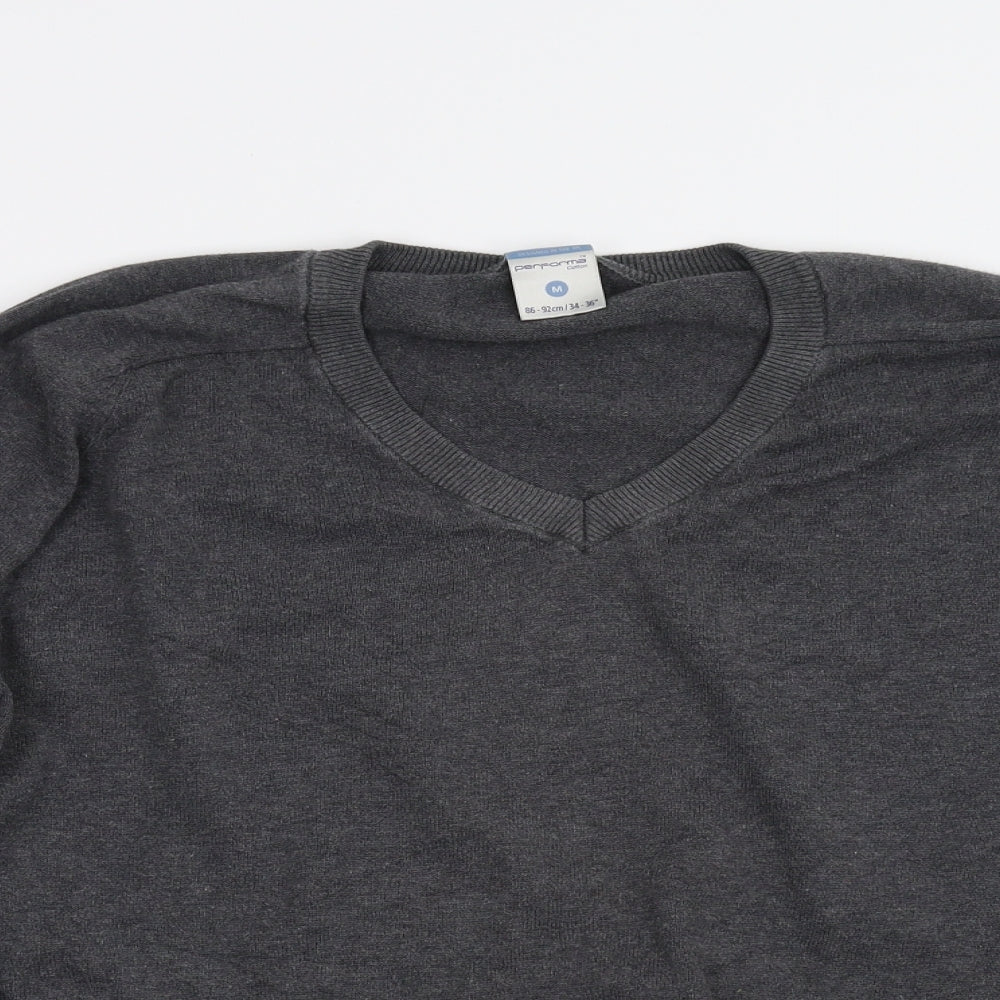 Performa Mens Grey  Knit Pullover Jumper Size M