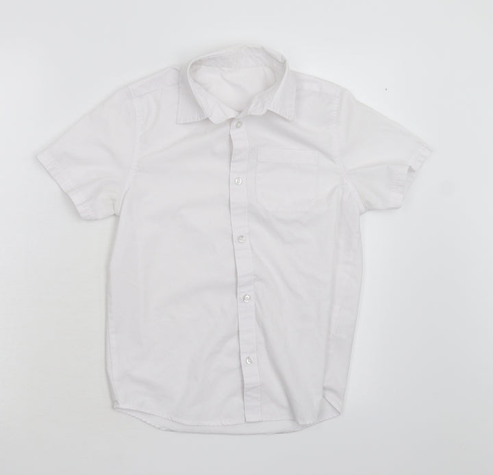 Pep & Co Boys White Basic Button-Up Size 9-10 Years