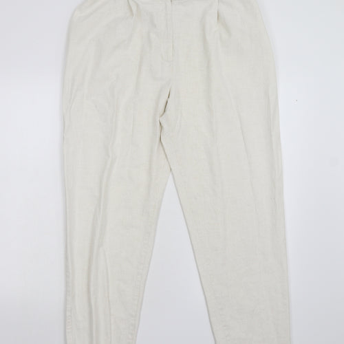 M&S Womens White   Trousers  Size 18 L28 in