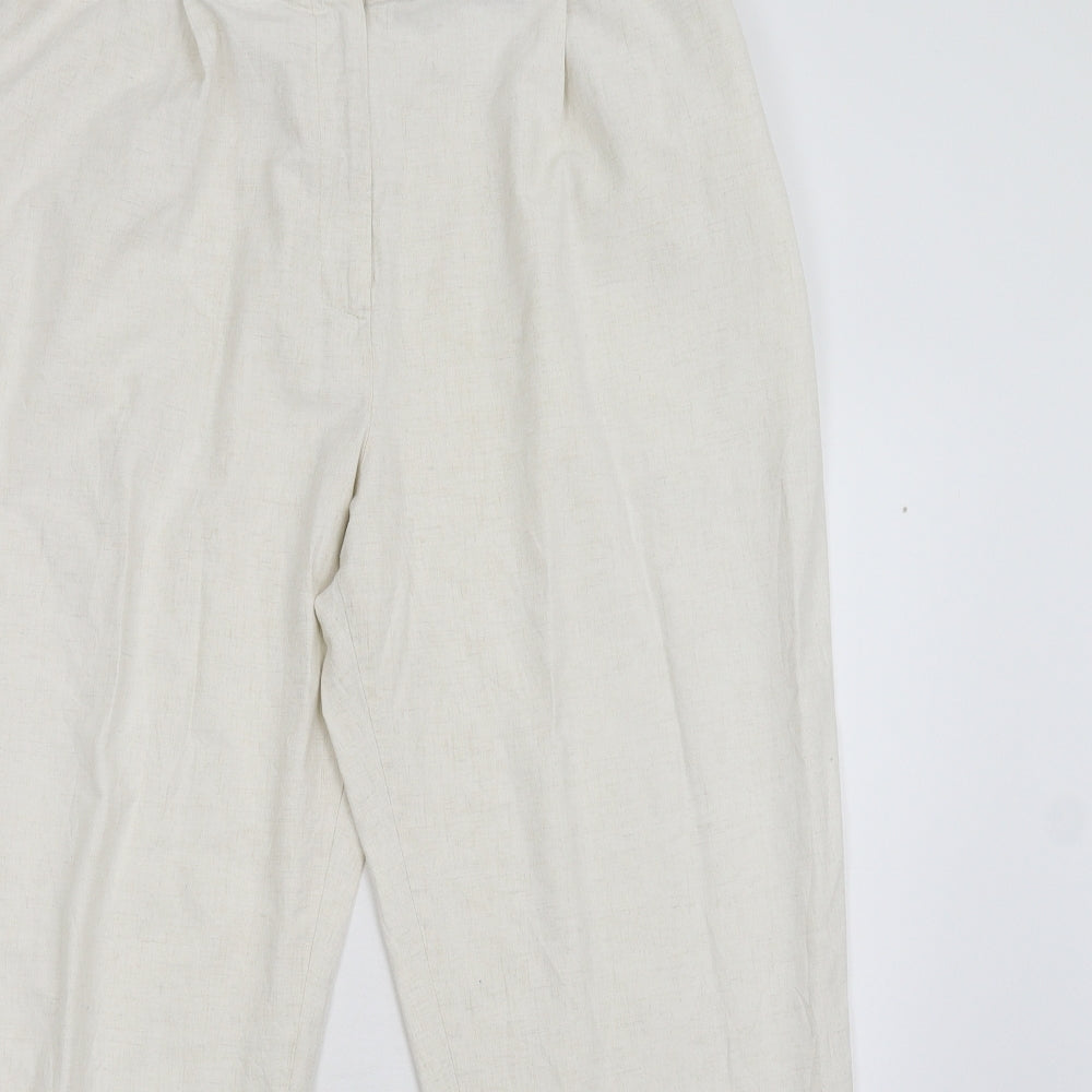 M&S Womens White   Trousers  Size 18 L28 in