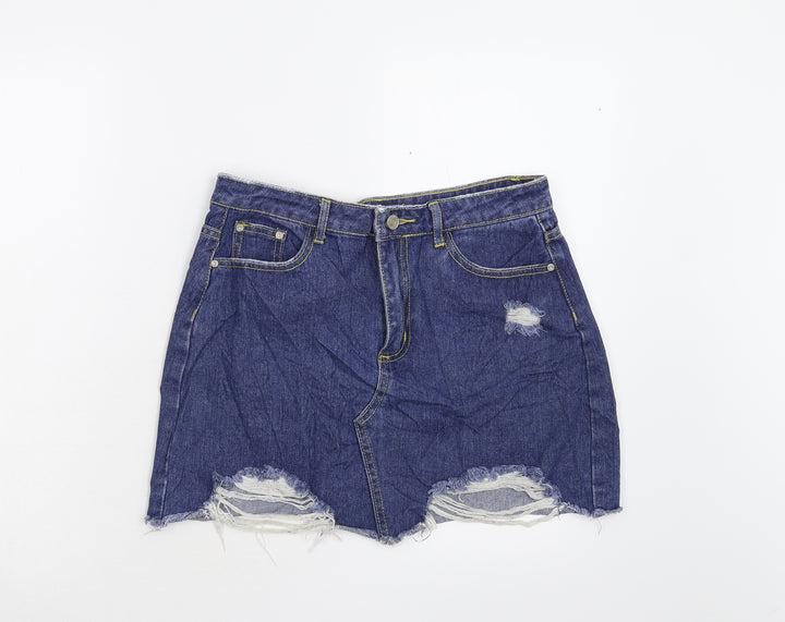 M Womens Blue Denim Mini Set Size 10