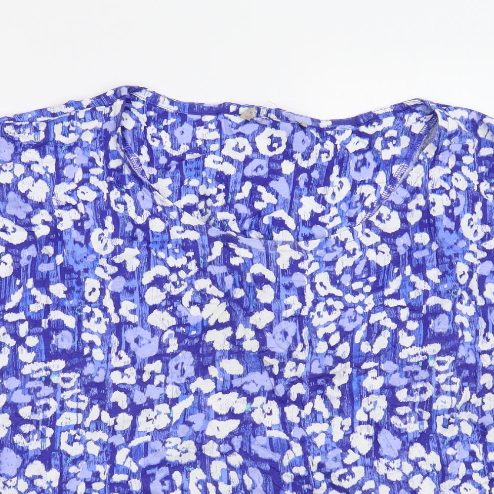 Preworn Womens Black Floral  Basic Blouse Size L