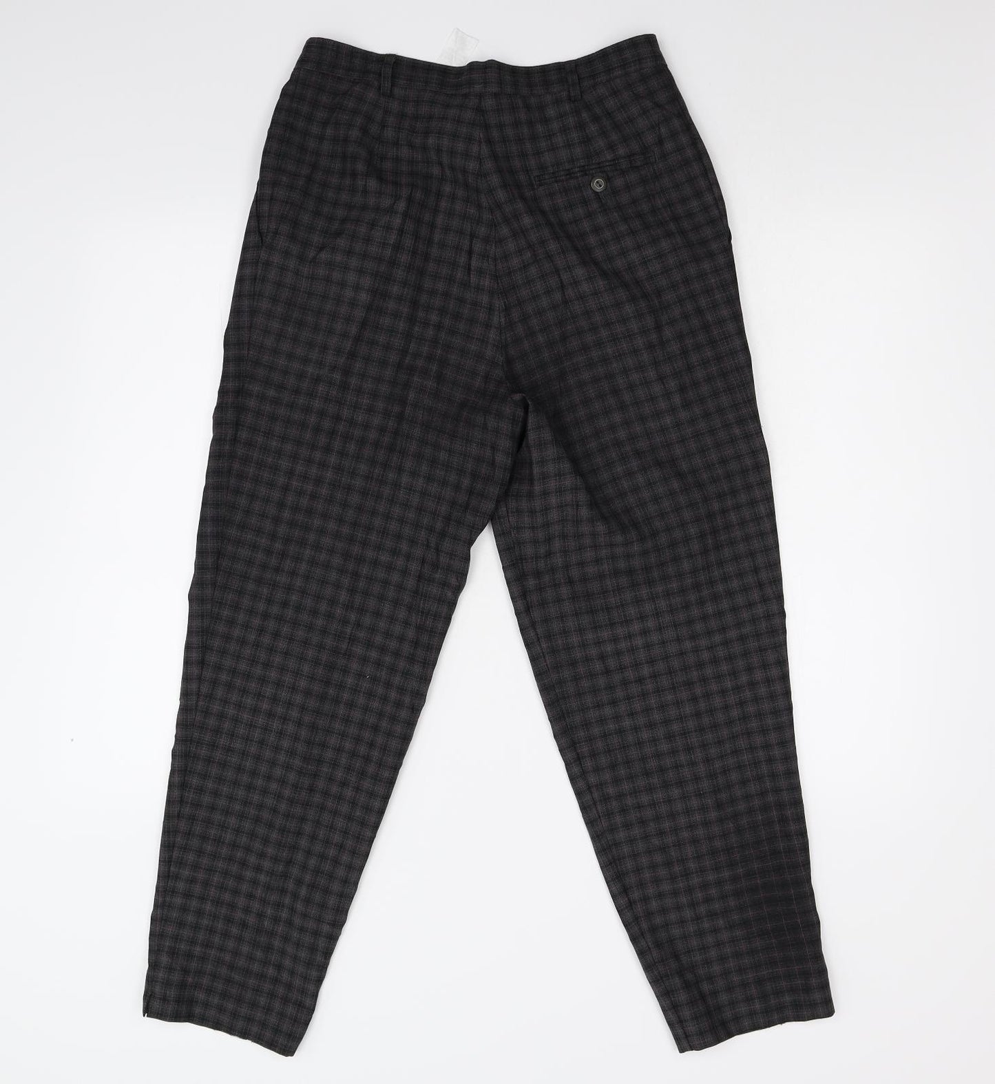 M&S Womens Multicoloured Check  Trousers  Size 10 L27 in