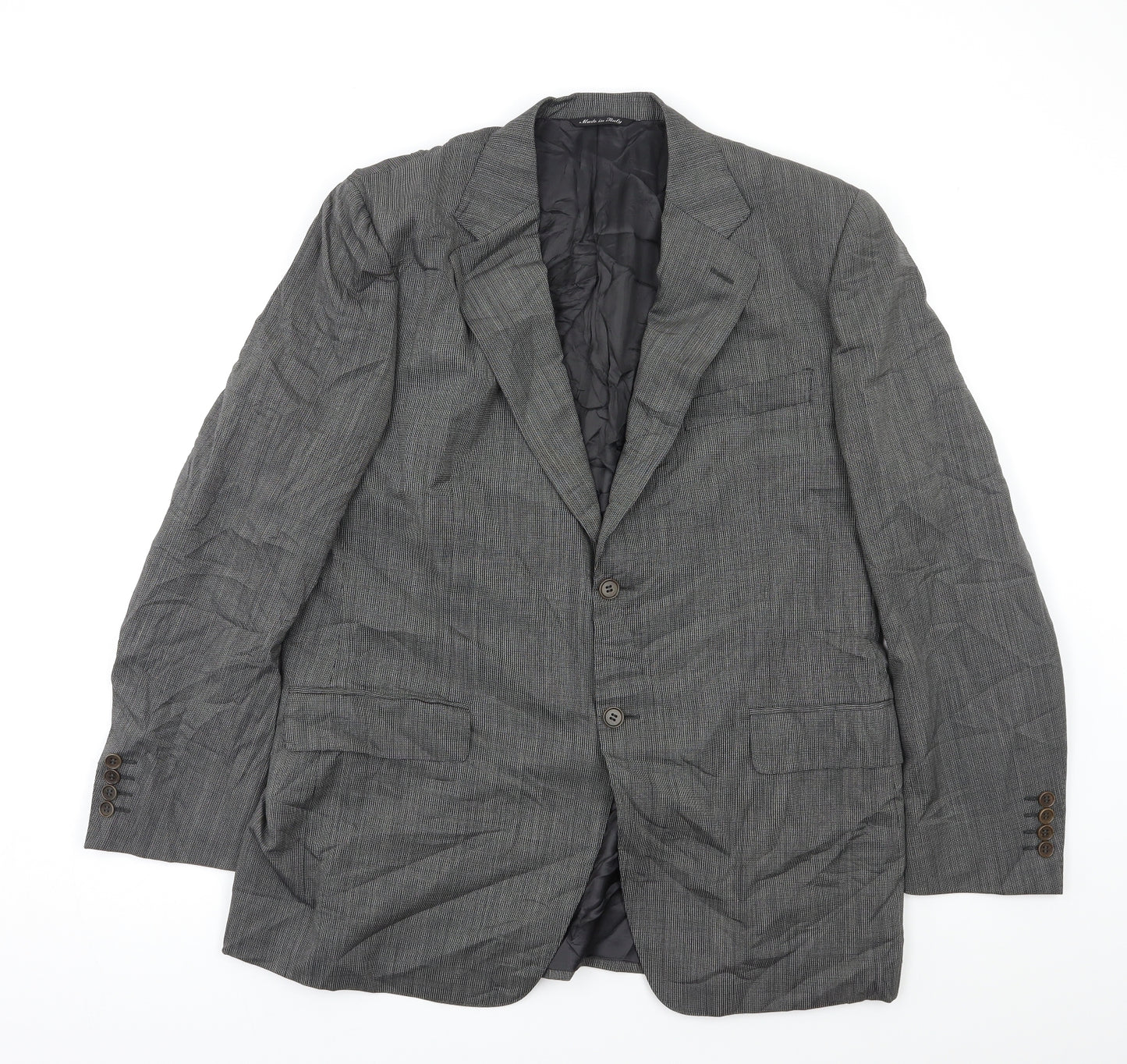 Canali Mens Grey Herringbone  Jacket Blazer Size 42