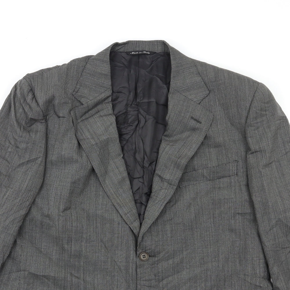 Canali Mens Grey Herringbone  Jacket Blazer Size 42
