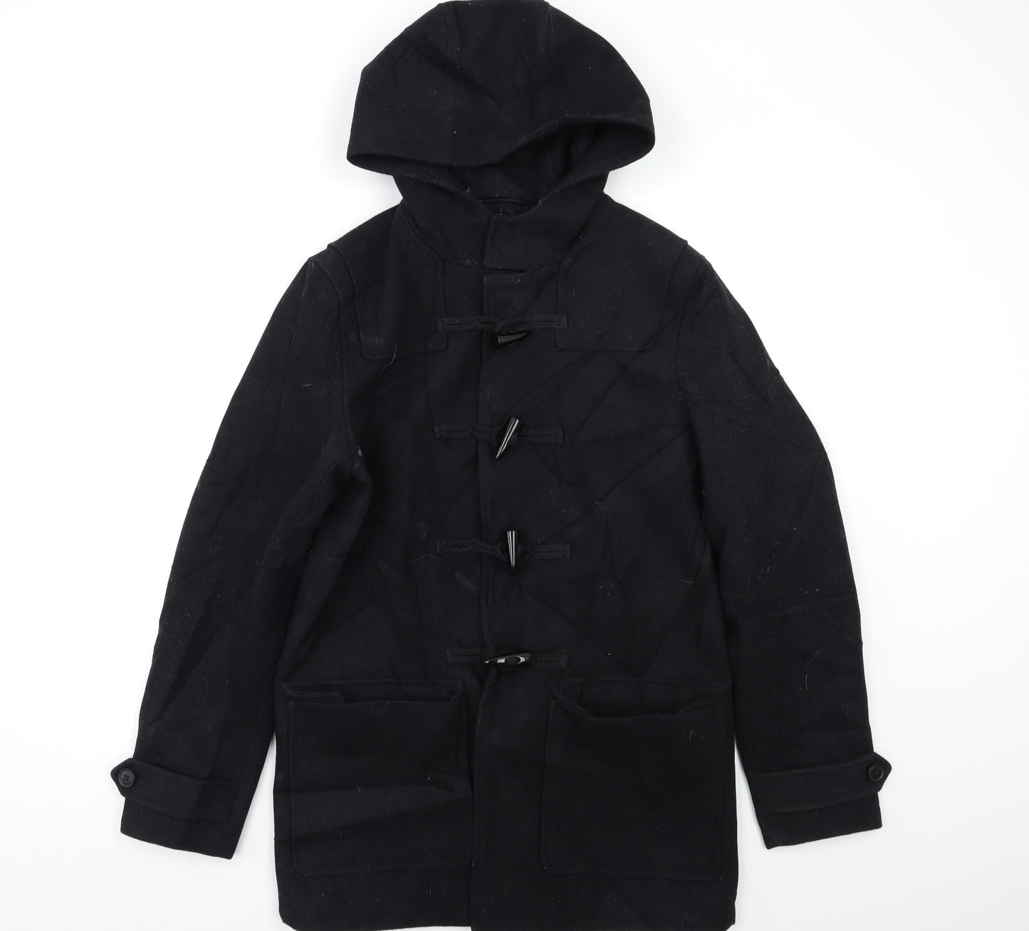 Burton Mens Black   Overcoat Coat Size S