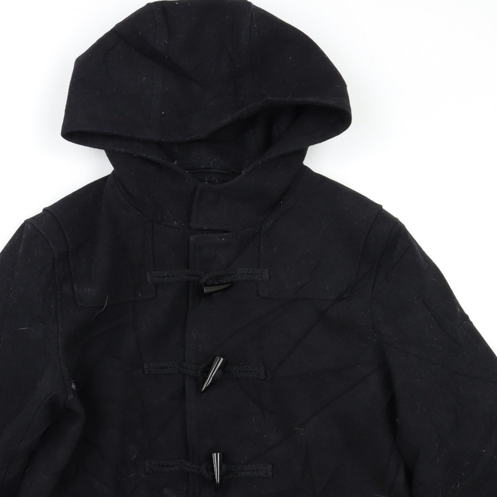 Burton Mens Black   Overcoat Coat Size S