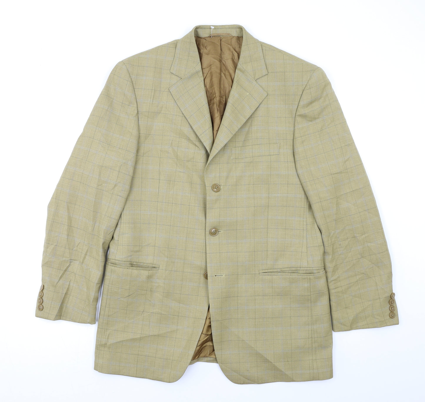 Preworn Mens Beige Check  Jacket Blazer Size M