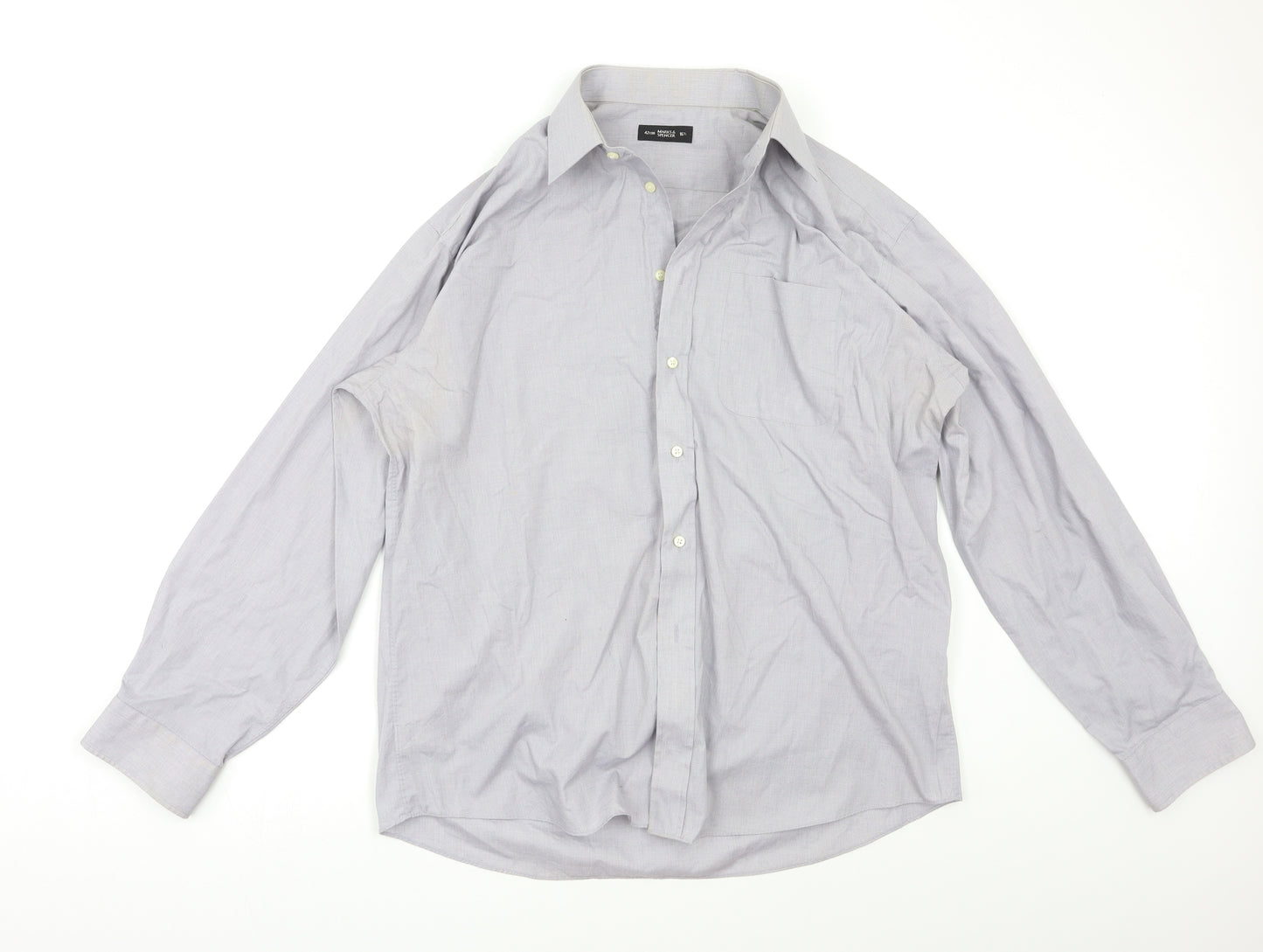 M&S Mens Grey    Dress Shirt Size 16.5