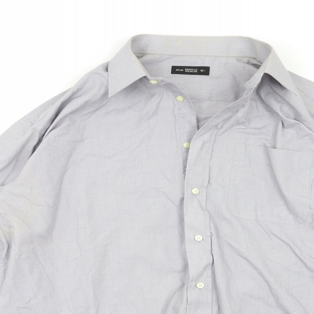 M&S Mens Grey    Dress Shirt Size 16.5