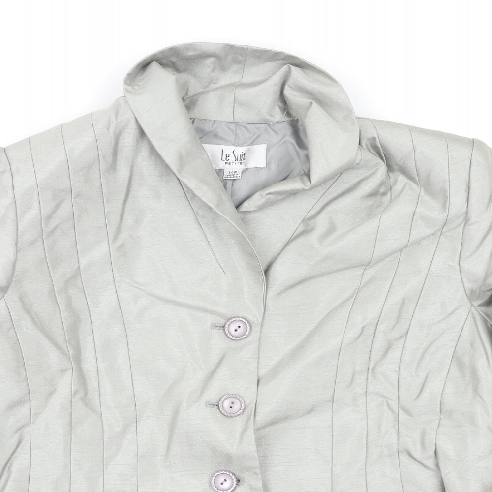 Le Suit Womens Grey   Jacket Blazer Size 14