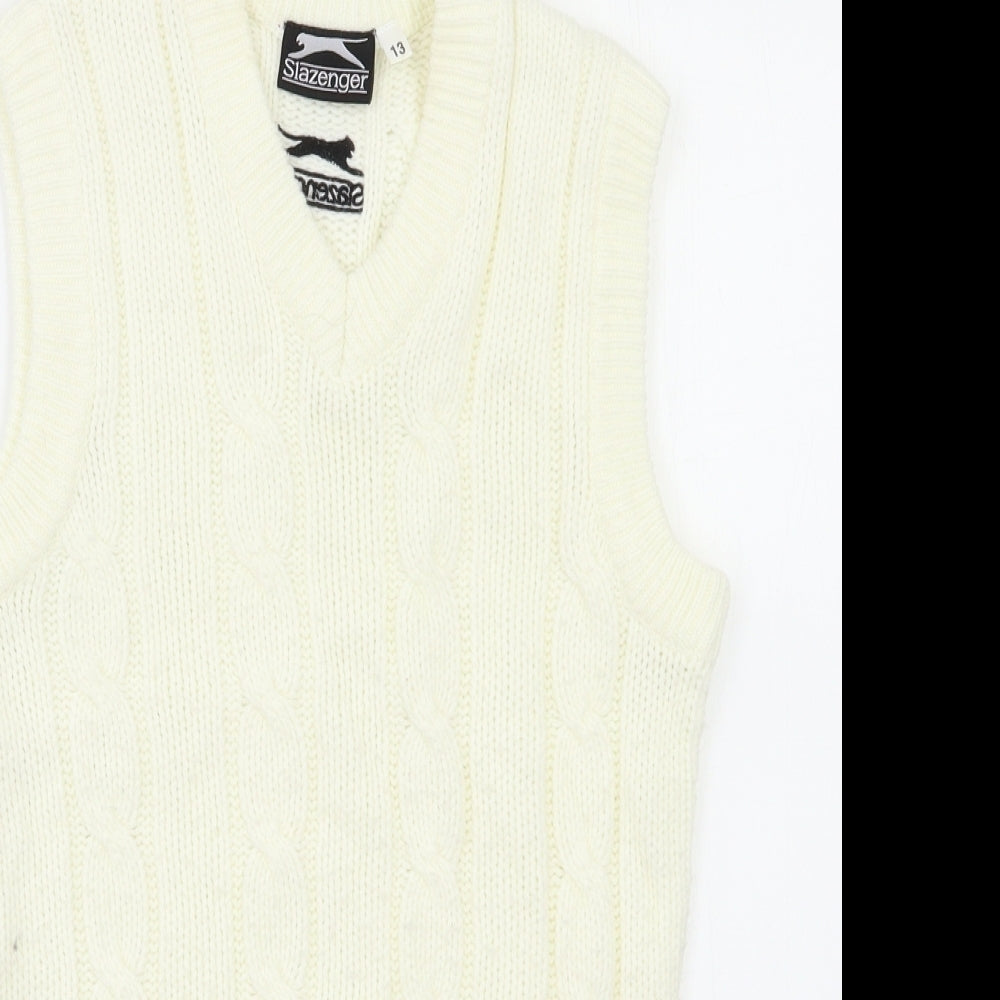 Slazenger  Womens White   Vest Jumper Size S
