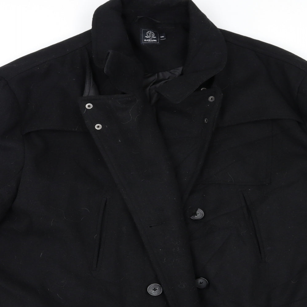 Black Label Womens Black   Pea Coat Coat Size 3XL