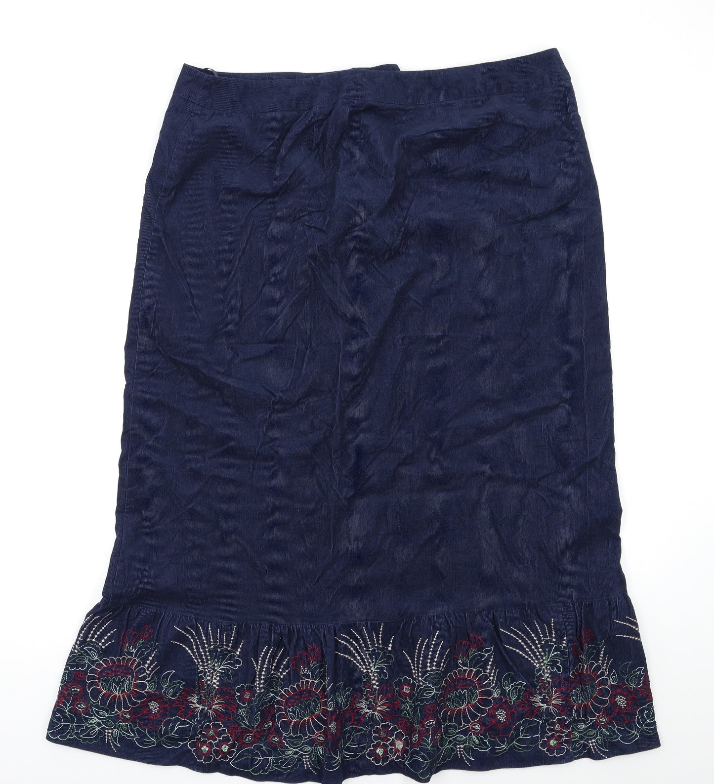 Cherokee Womens Blue   A-Line Skirt Size 18  - Embroidered