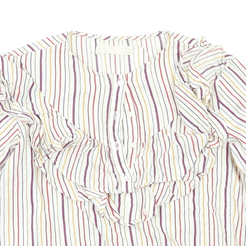 Zara Girls Multicoloured Striped  Basic Button-Up Size 10 Years