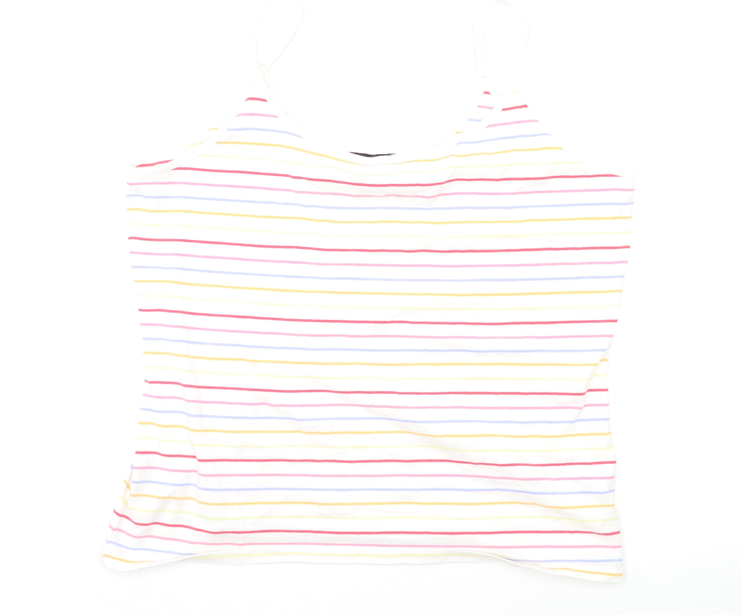 M&S Womens Multicoloured Striped  Basic Tank Size 18