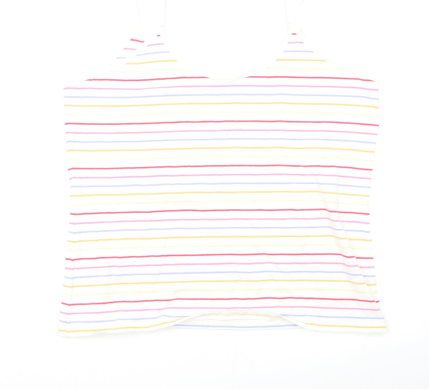 M&S Womens Multicoloured Striped  Basic Tank Size 18
