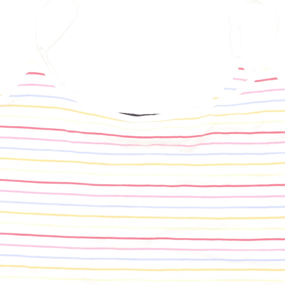 M&S Womens Multicoloured Striped  Basic Tank Size 18