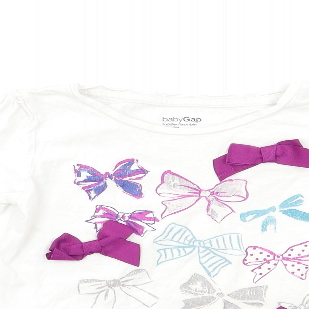 Gap Baby White   Basic T-Shirt Size 3-6 Months  - Butterflies