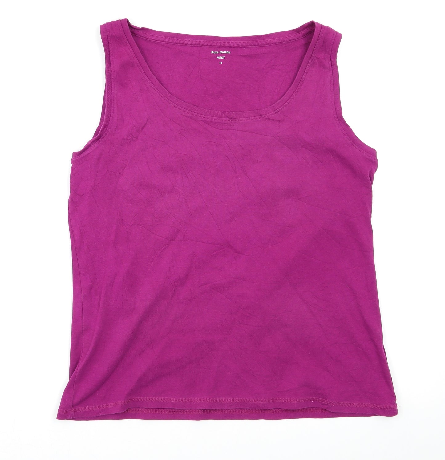 Pure cotton Womens Purple   Basic Tank Size 18