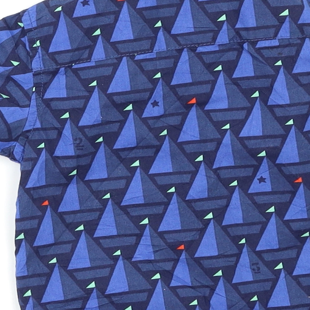 NEXT Baby Blue Geometric  Basic Button-Up Size 9-12 Months