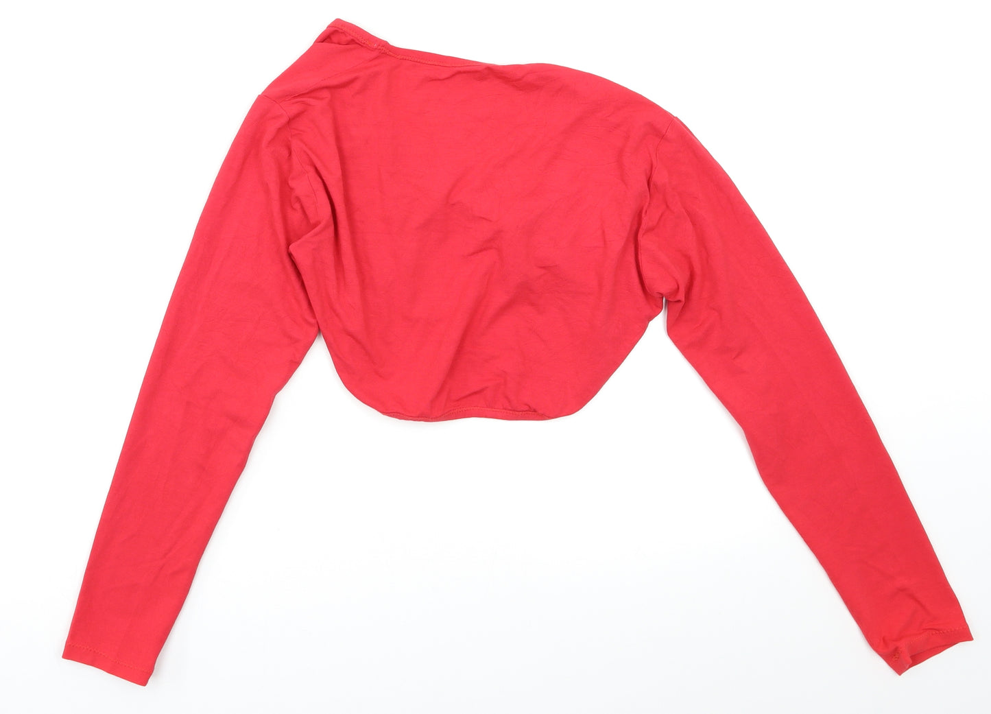Preworn Womens Red   Cropped Blouse Size S  - Shrug