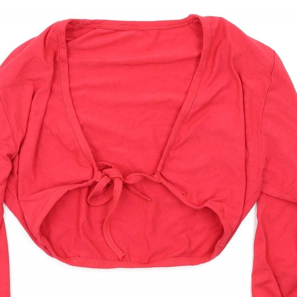 Preworn Womens Red   Cropped Blouse Size S  - Shrug