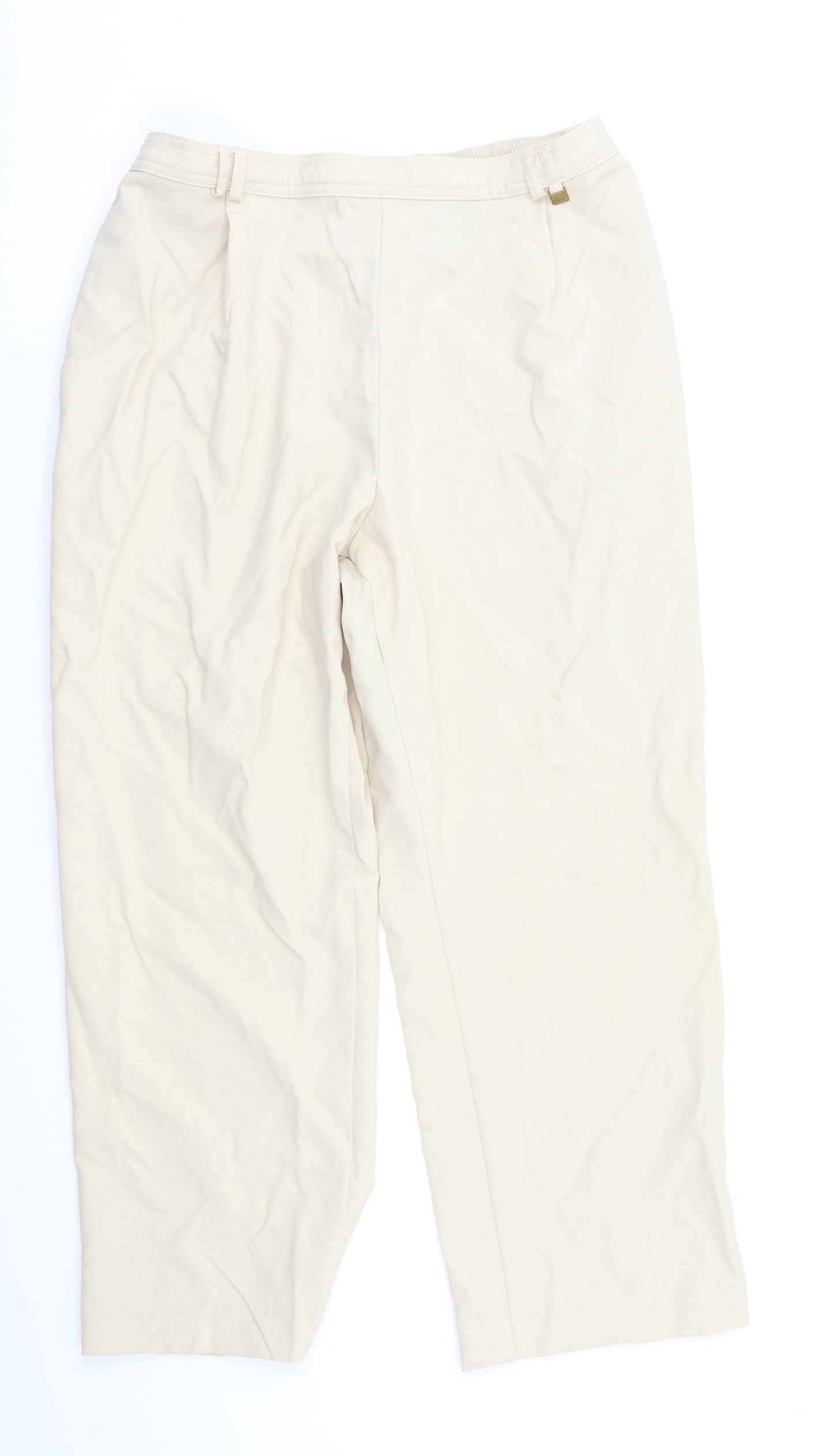 M&S Womens Ivory   Dress Pants Trousers Size 18 L24 in